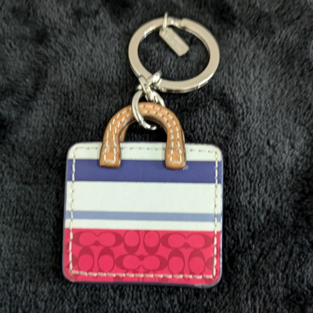 RARE Vintage Coach Leather Handbag Keychain/Bag Charm